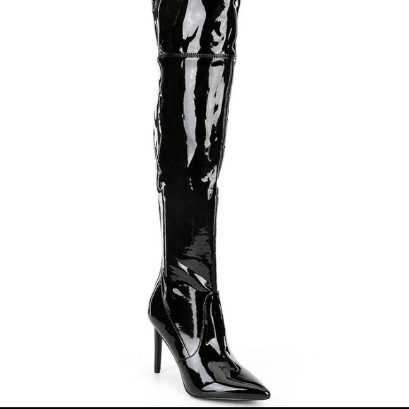 Guess Black Patent Heeled Boots - Picture 1 of 11